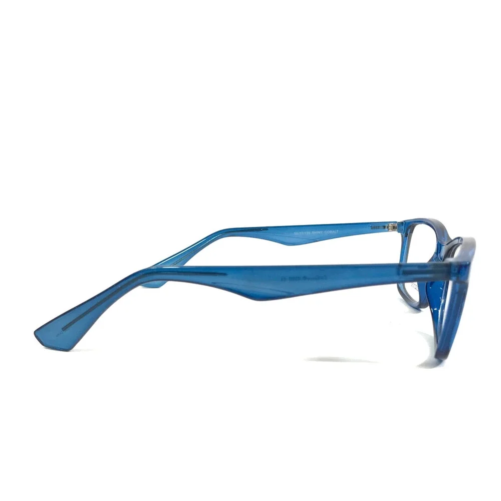 Enhance Eyeglasses Frames 4200 SHINY COBALT Blue Rectangle Full Rim 50-17-135